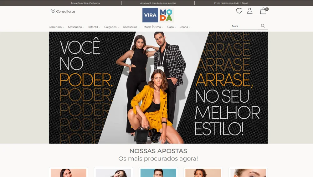 Loja Viramoda desenvolvida pela Inventando Sites